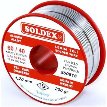 Soldex Sn60 Pb40 Припой (проволока на катушке)  1.2мм 200гр